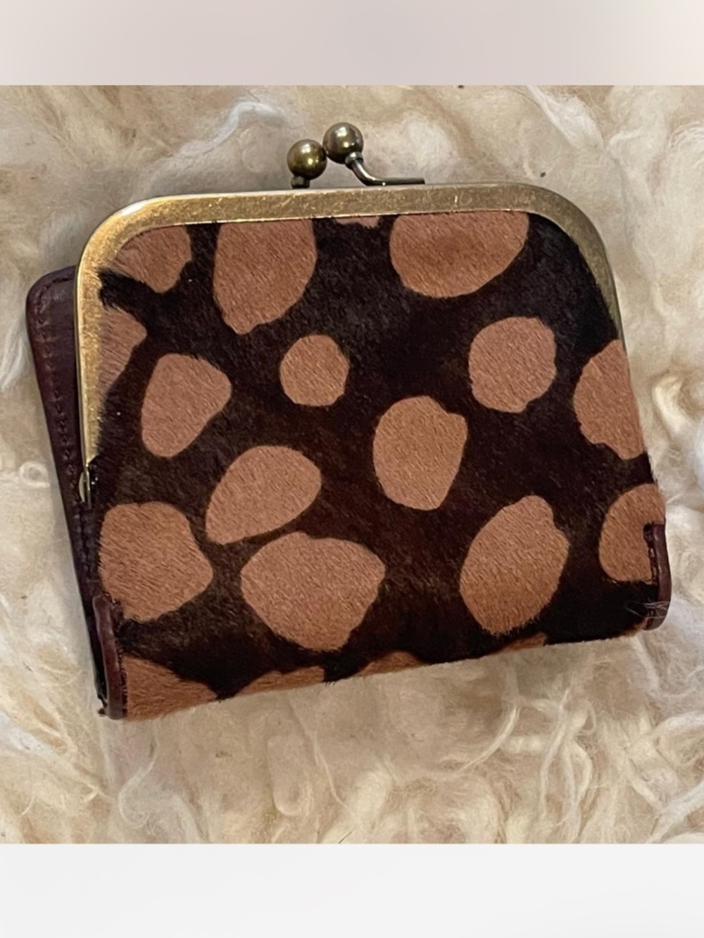 J.Crew Collection Animal Print Hair Wallet Coin Pouch New